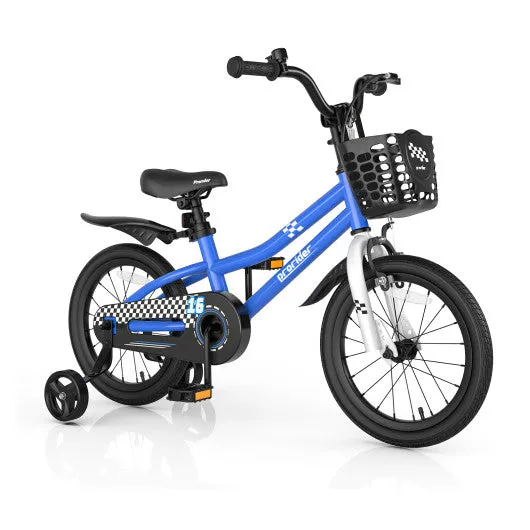 16 Inch Kid's Bike with Removable Training Wheels-Navy