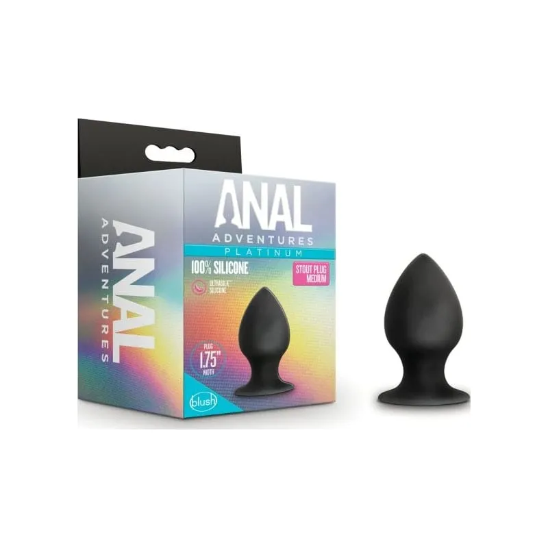 Anal Adventures Platinum Silicone Anal Stout Plug Medium