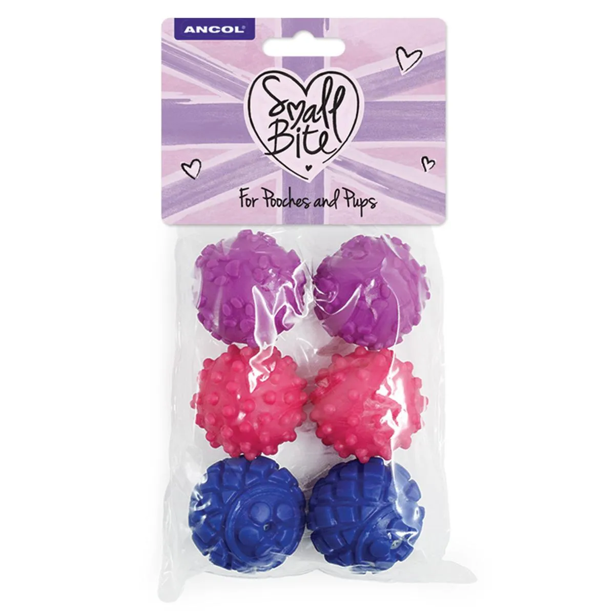 Ancol Small Bite Mini Vinyl Ball 6 Pack