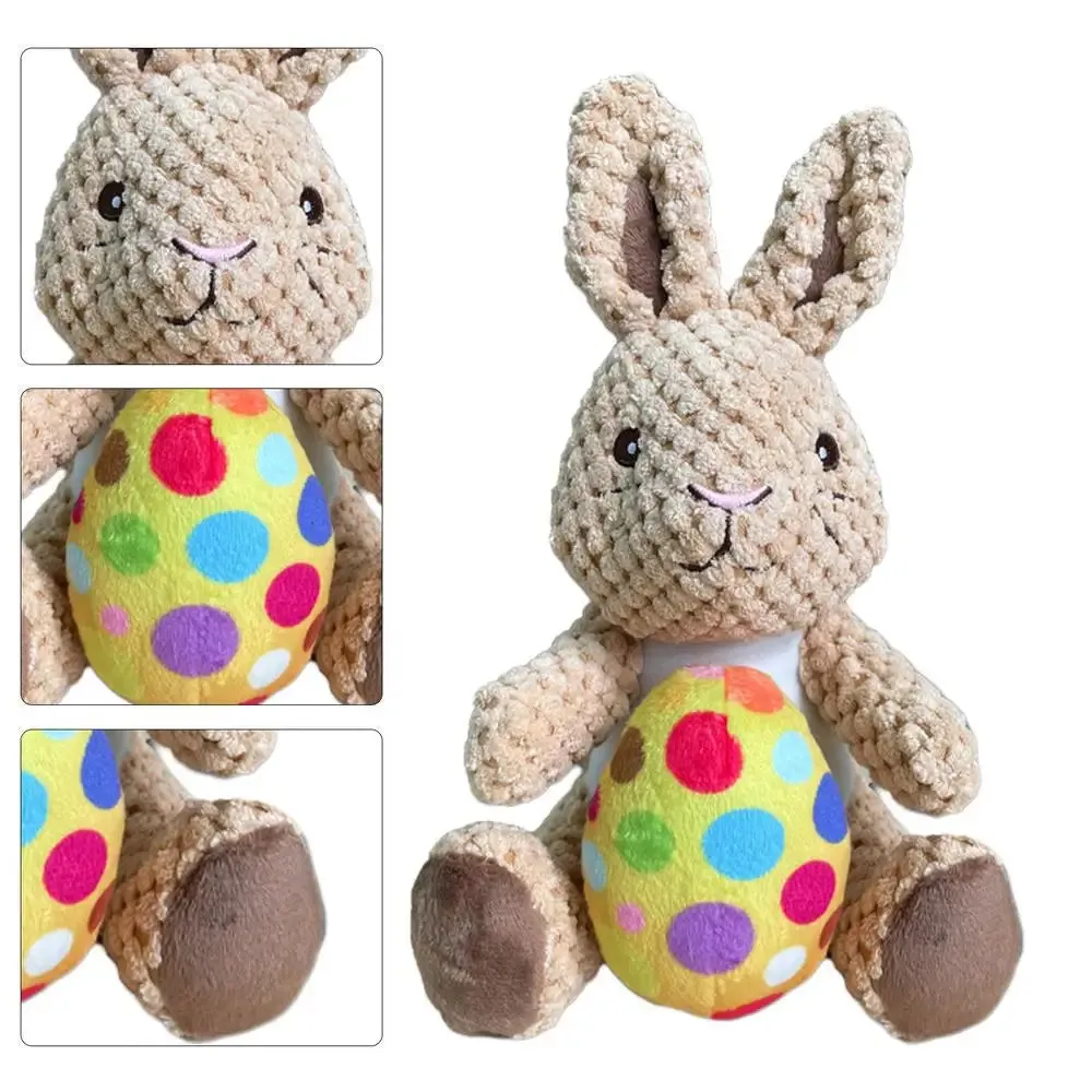 Anniepaw Plush Easter Rabbit Squeaky Chew Toy for Puppies Interactive Wear-Resistant