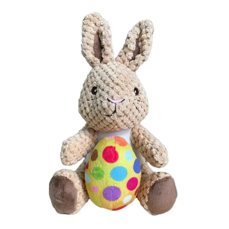 Anniepaw Plush Easter Rabbit Squeaky Chew Toy for Puppies Interactive Wear-Resistant