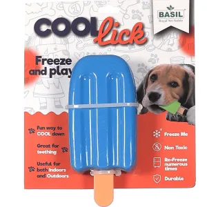 Basil Ice Cream Shaped Cool Lick Silicon Toy for Dogs (Blue)