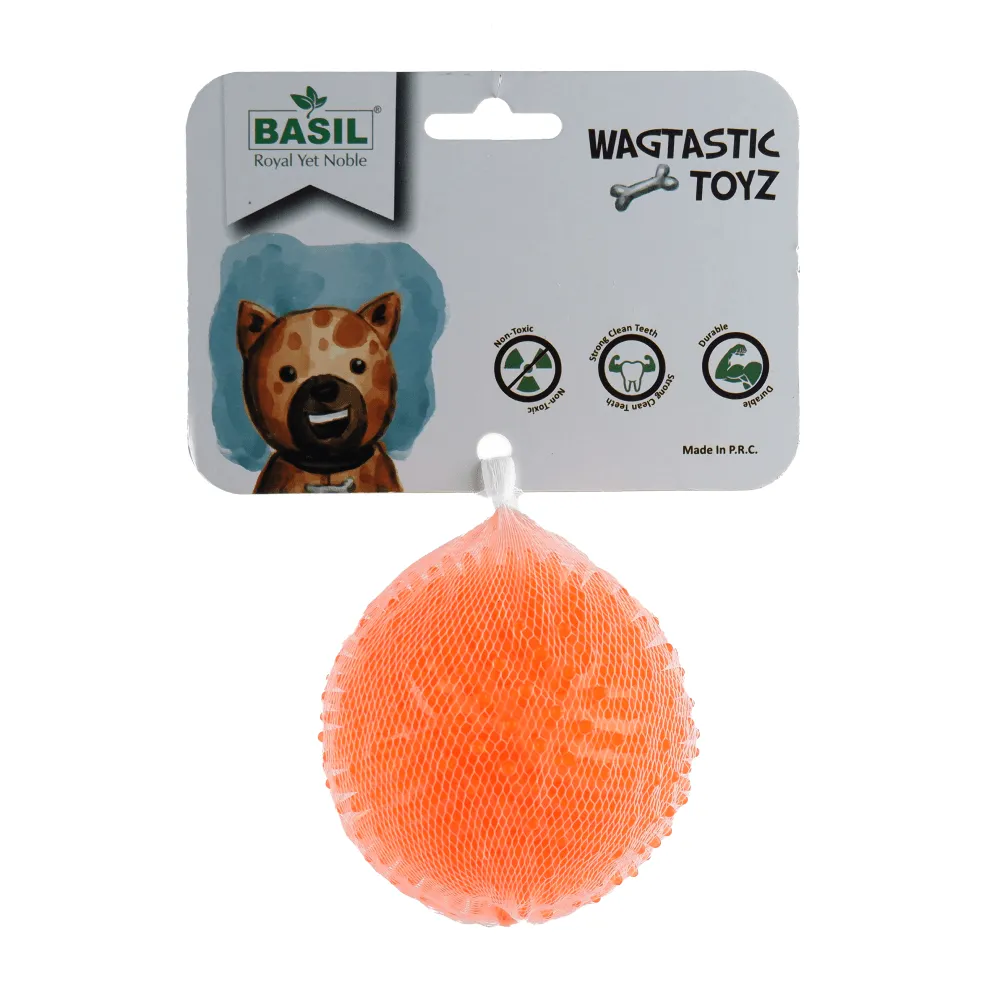 Basil Squeaky Rubber Ball and Treat Dispensing Solid Chew Ball Toys Combo for Dogs