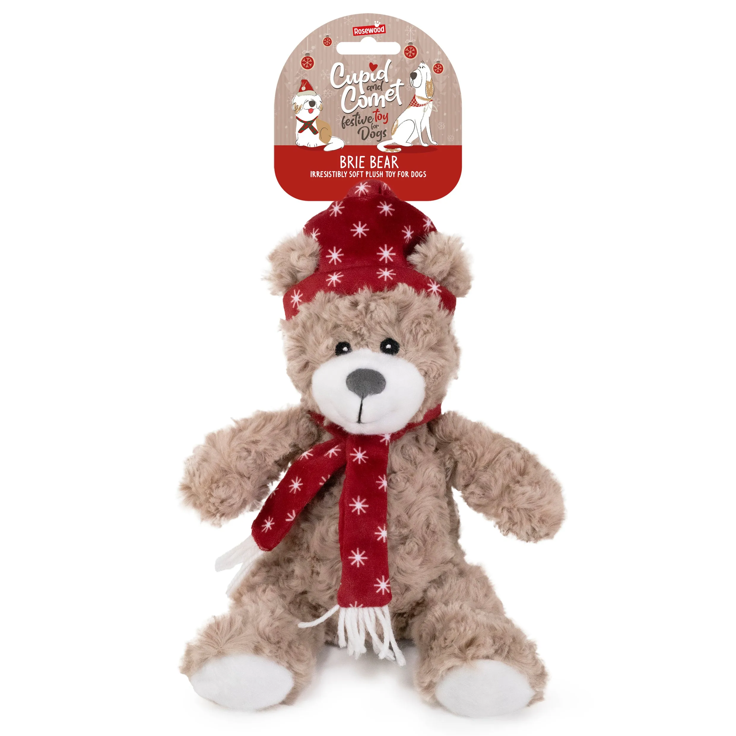 Brie Bear | Christmas Plush Teddy Toy for Dogs by Cupid & Comet