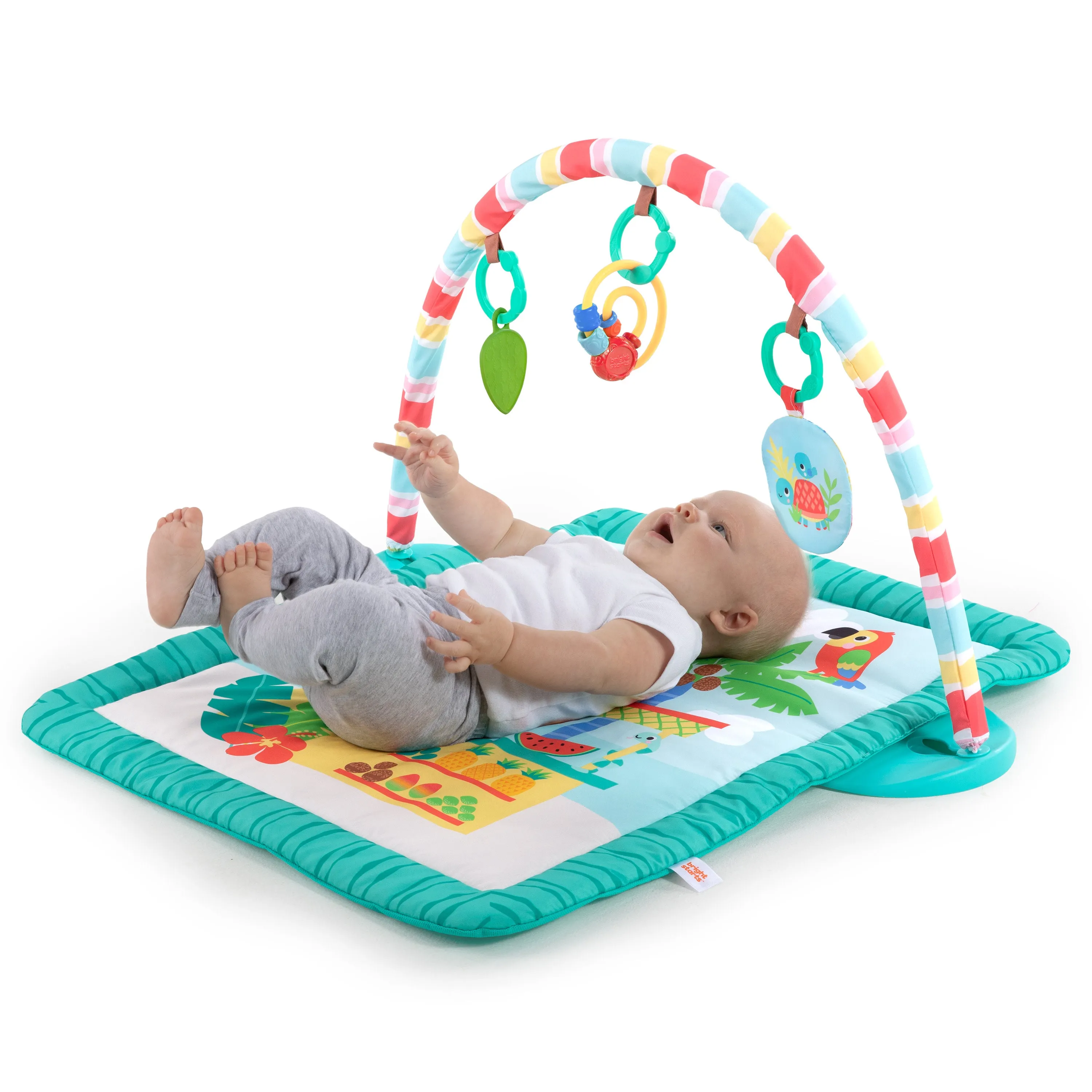 Bright Starts Tiki Toy Bar Baby Activity Gym & Tummy Time Mat, Newborn to 3 Years