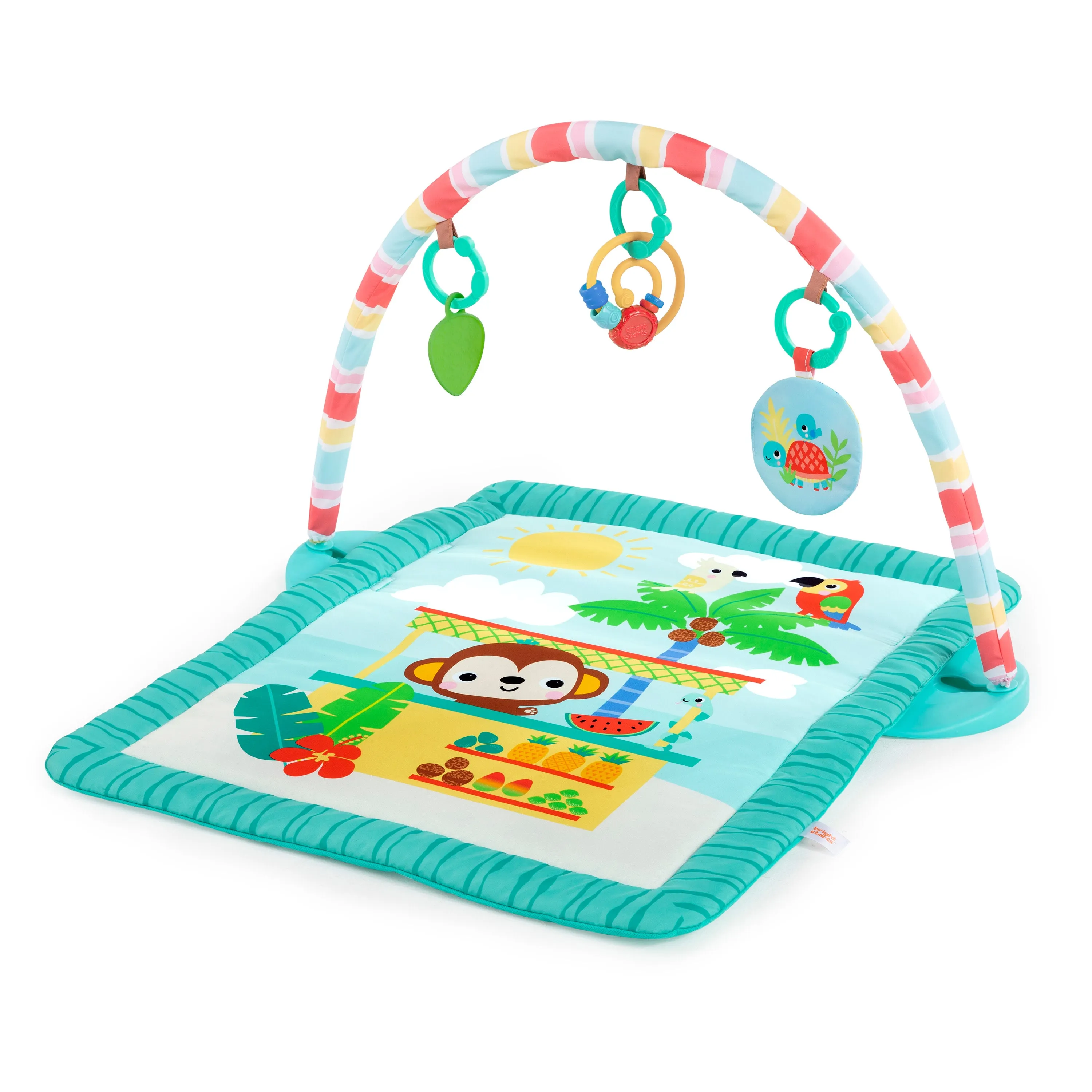 Bright Starts Tiki Toy Bar Baby Activity Gym & Tummy Time Mat, Newborn to 3 Years