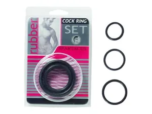 Colorful Rubber Cock Ring Trio for Fun and Comfort