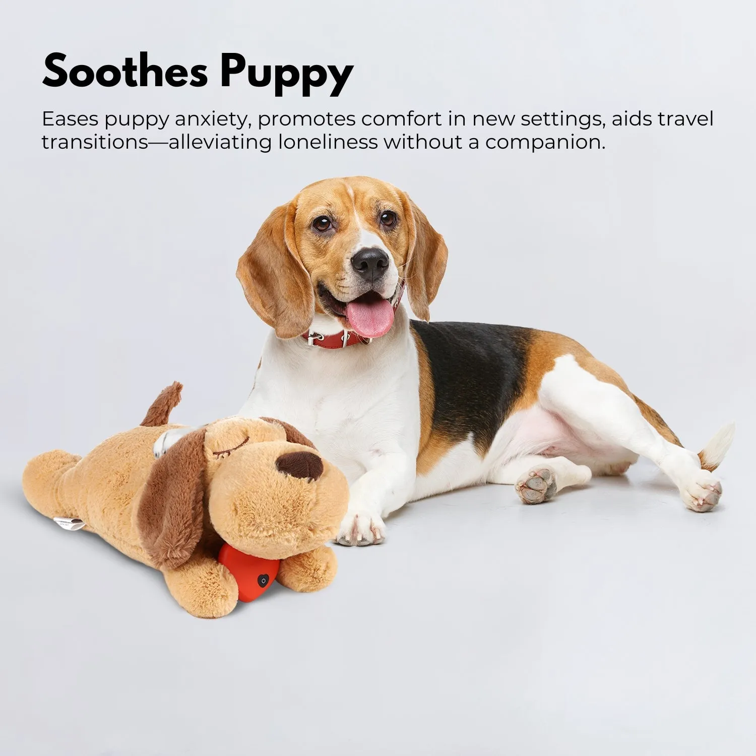 Comfort Plush Dog Toy with Heartbeat, Anxiety Relief - FLOOFI