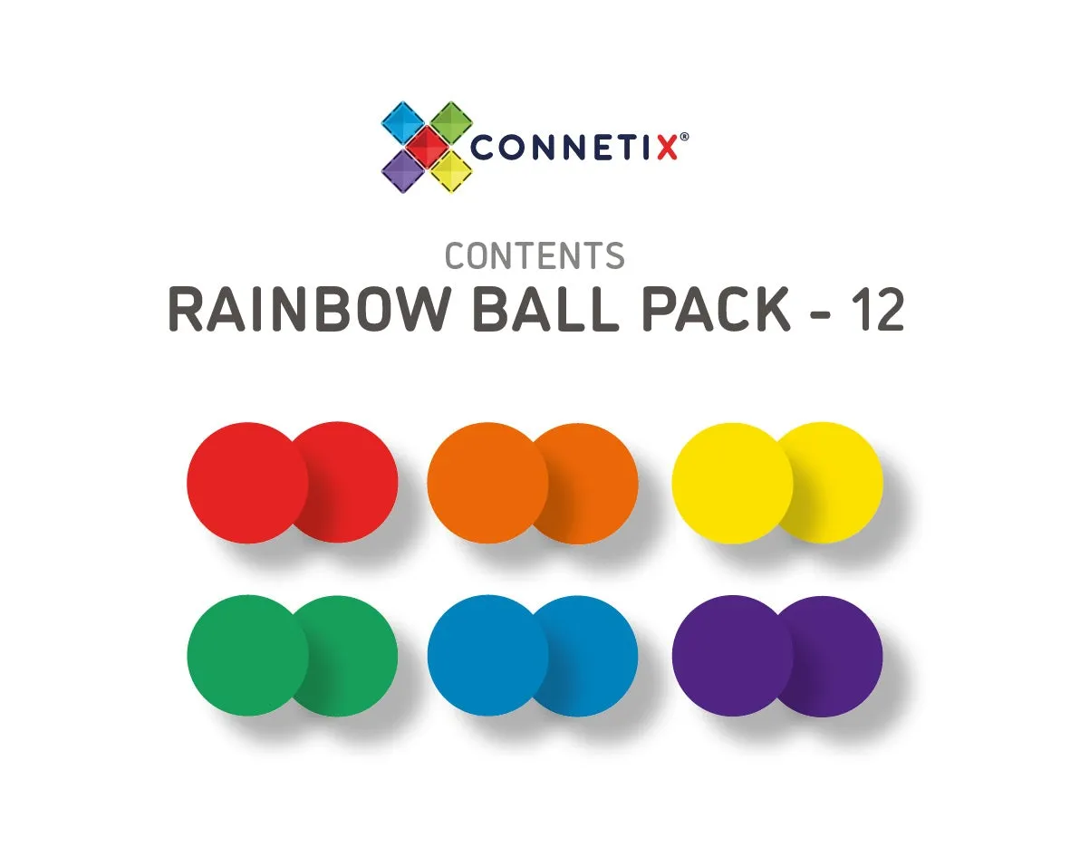 Connetix 12 Pc Rainbow Replacement Ball Pack