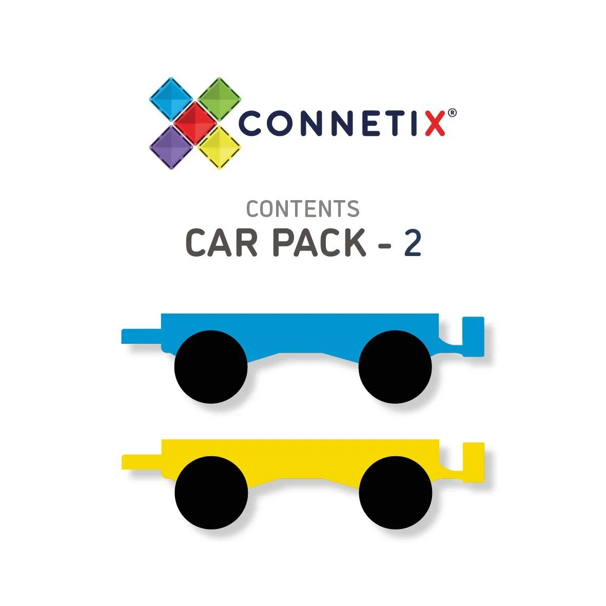 Connetix Tiles Magnetic Building Set 2 Piece Car Pack