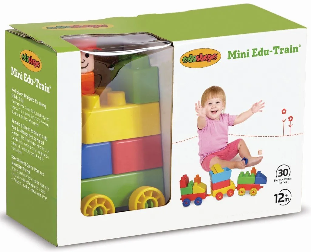 Edushape Train-Themed Building Blocks, 30 Piece