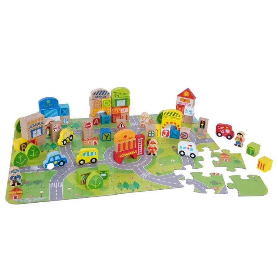 Fat Brain Toys - My Town Block Set