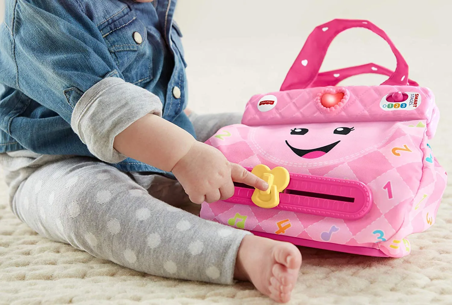 Fisher-Price Laugh & Learn My Smart Purse, Pink, Musical Baby Toy