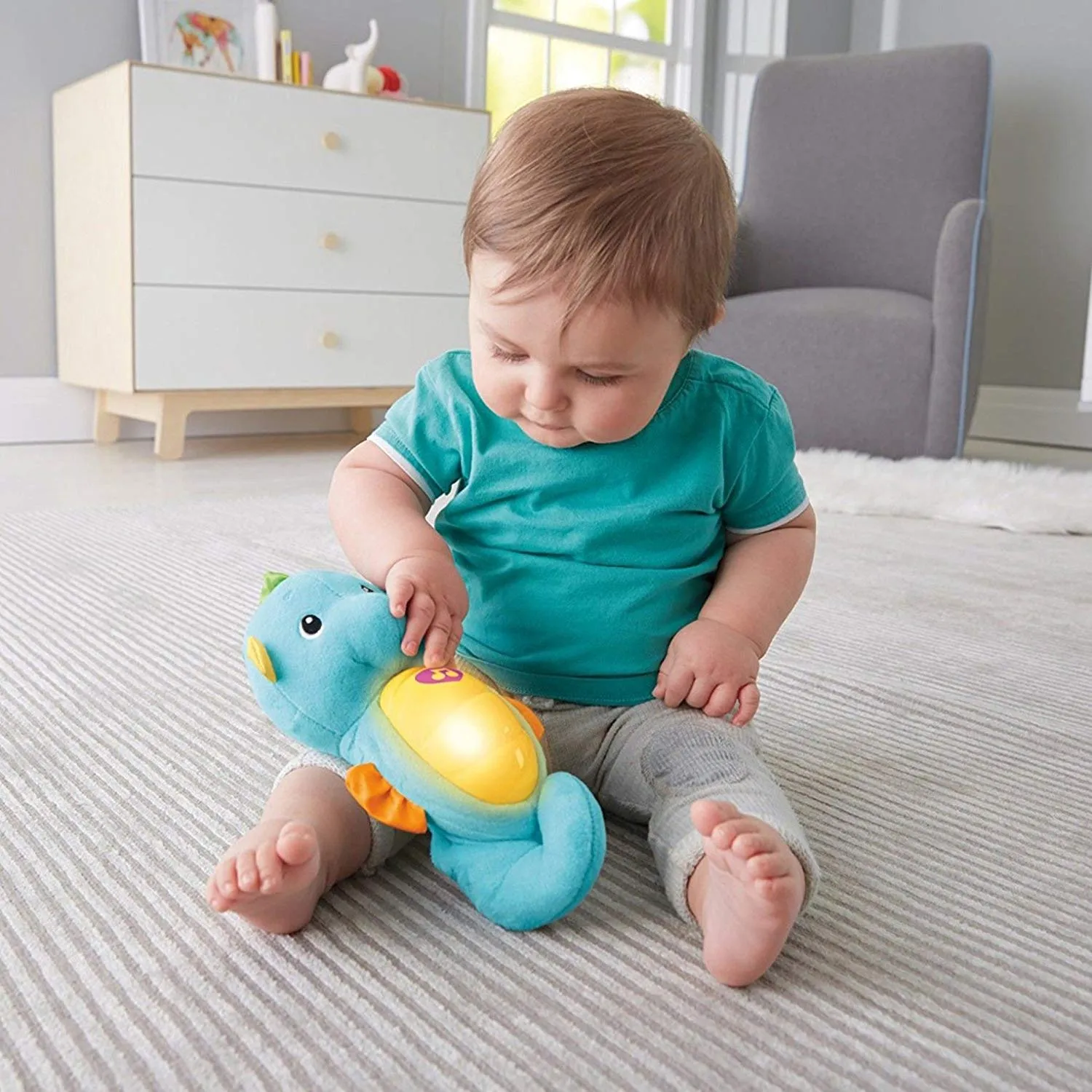 Fisher-Price Soothe & Glow Seahorse, Blue