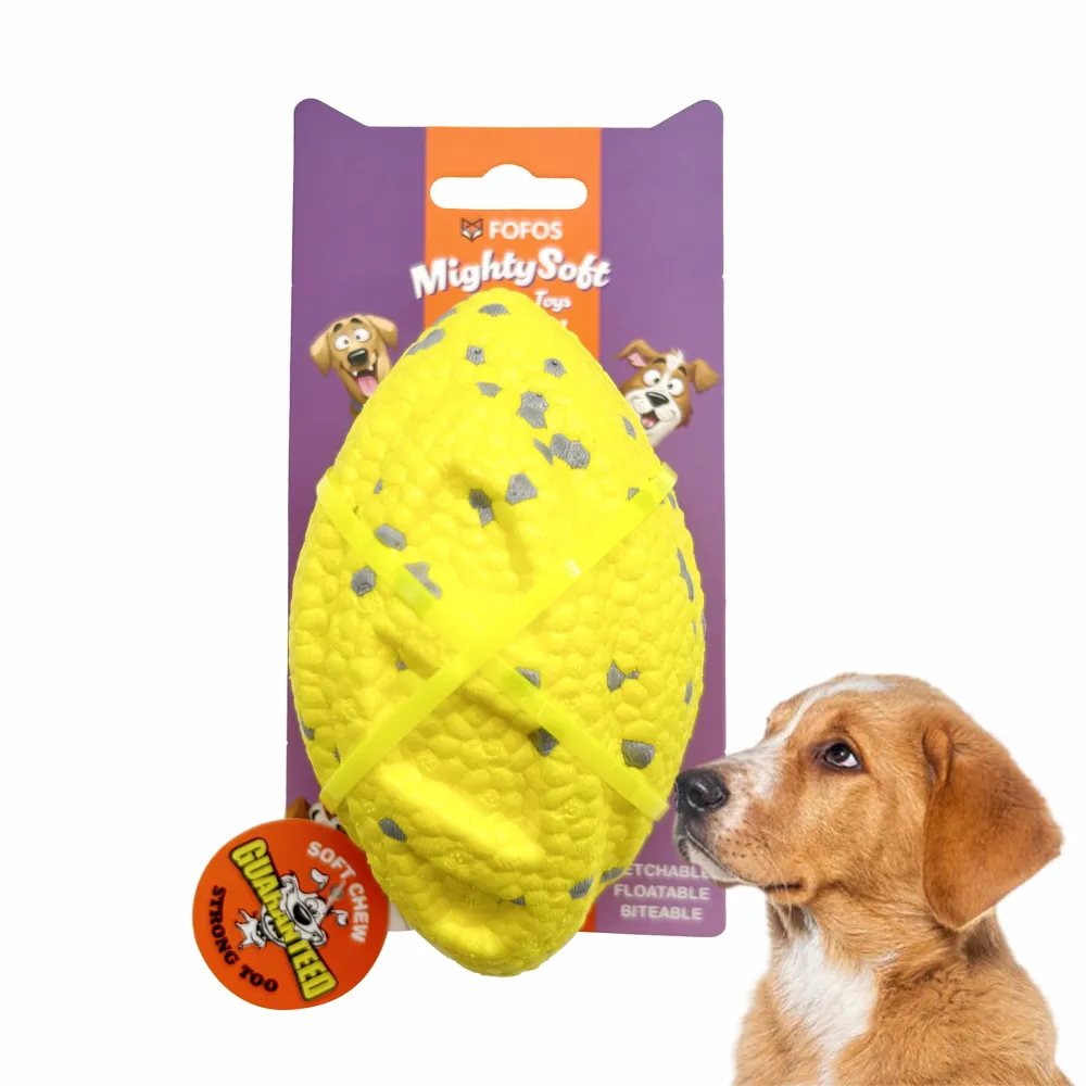 Fofos ETPU Rugby Ball Fetch Toy for Dogs (Yellow)