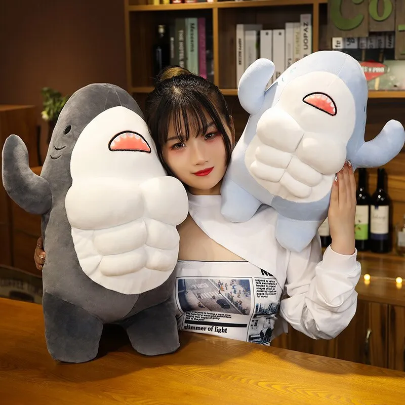 Kawaii Muscle Shark Plushie