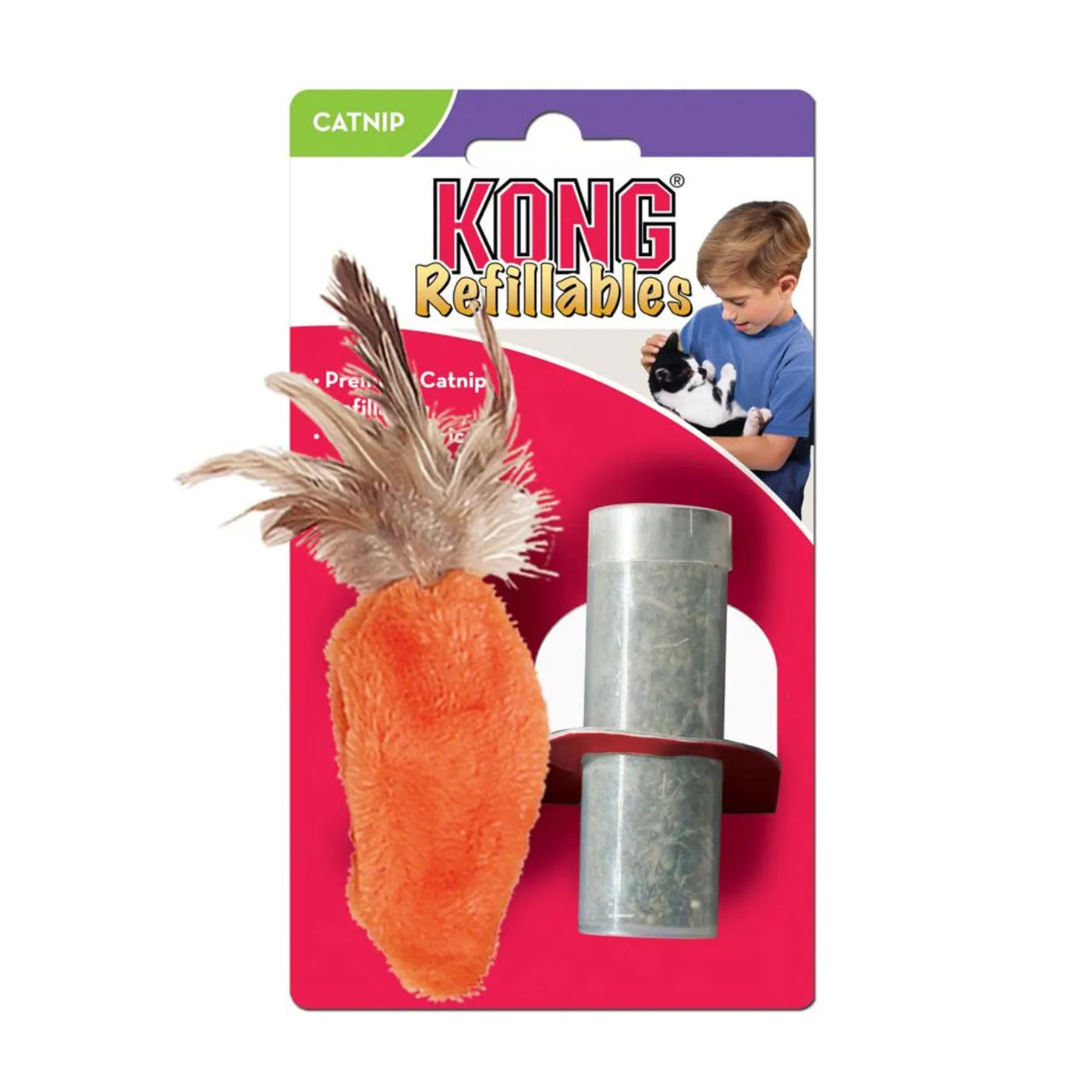 KONG Refillable Catnip Carrot Cat Toy