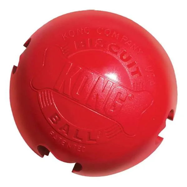 KONG Rubber Biscuit Ball Red