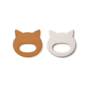 Liewood Geo Teether - Cat Mustard / Sandy (2 pack)