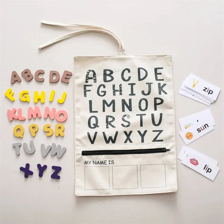 Montessori Alphabet Recognition Canvas Bag