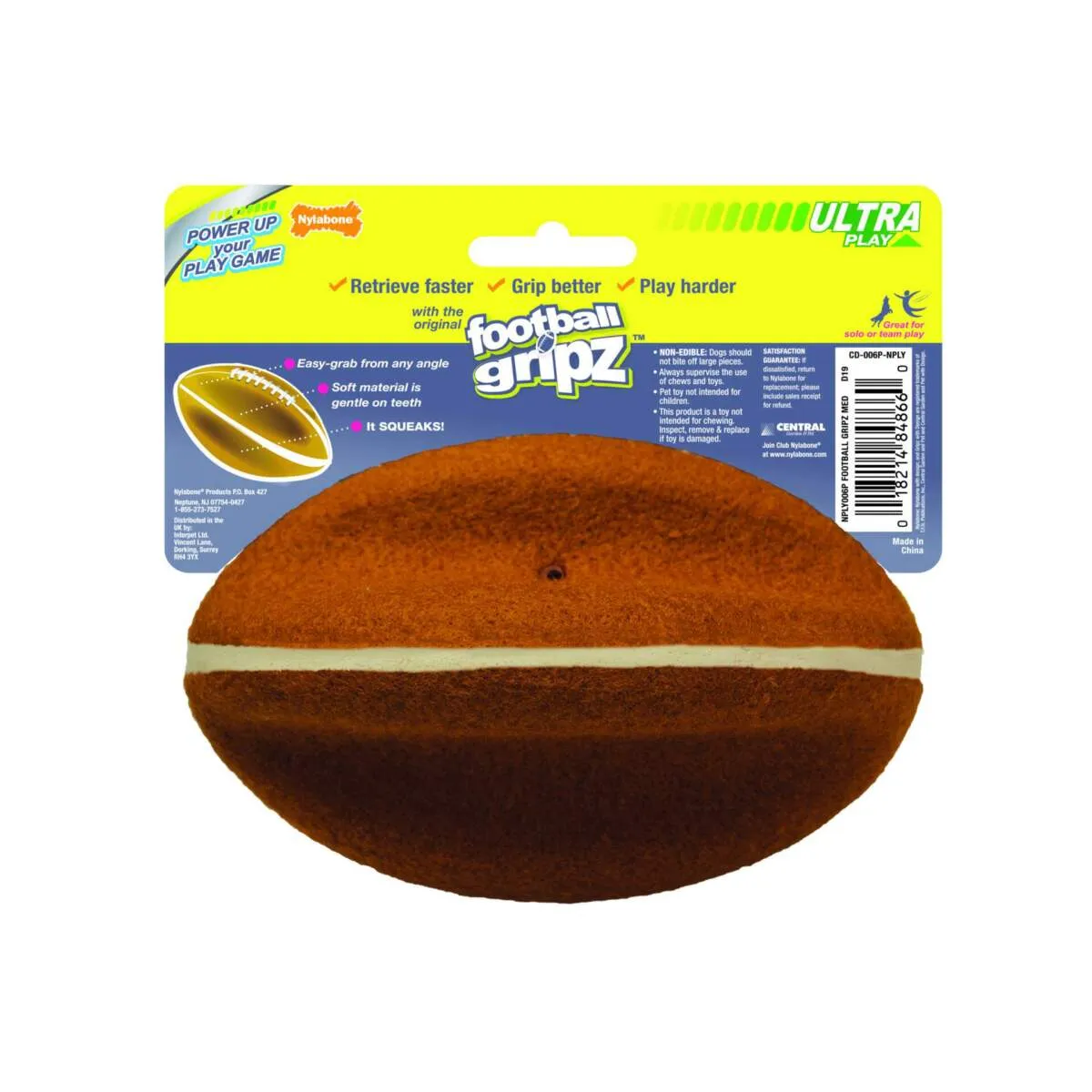 Nylabone Power Play Dog Football Gripz (5.5")