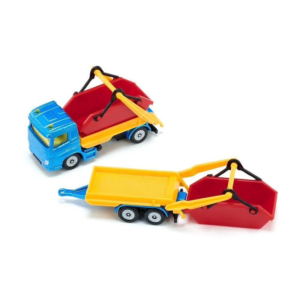 Siku truck with skip and trailer