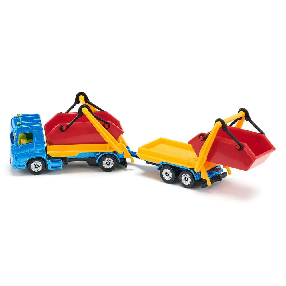 Siku truck with skip and trailer