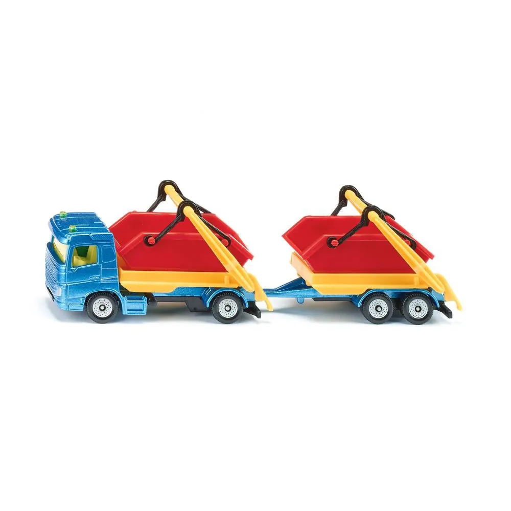 Siku truck with skip and trailer