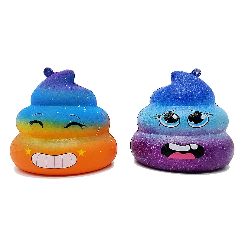 Slow Rebound Decompression Poop Starry Sky Poop Colorful Pu Squishy Toys Relieve Stress