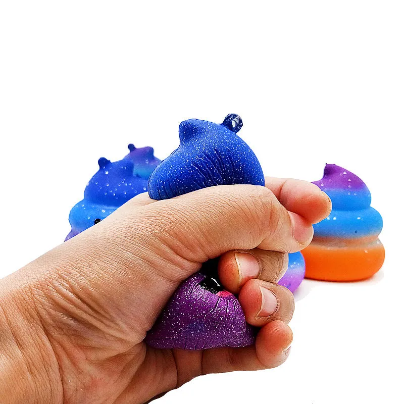 Slow Rebound Decompression Poop Starry Sky Poop Colorful Pu Squishy Toys Relieve Stress