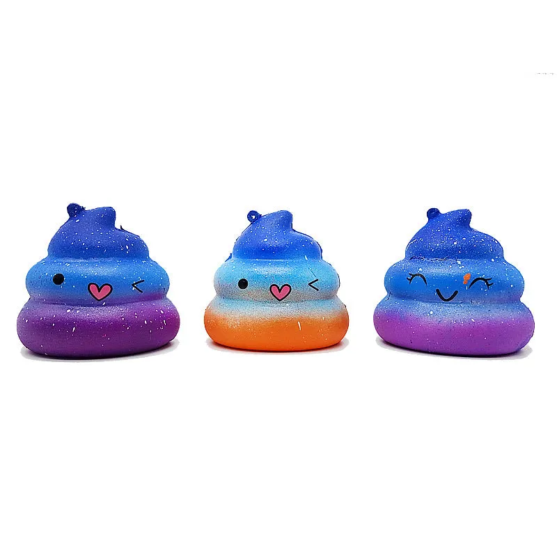 Slow Rebound Decompression Poop Starry Sky Poop Colorful Pu Squishy Toys Relieve Stress