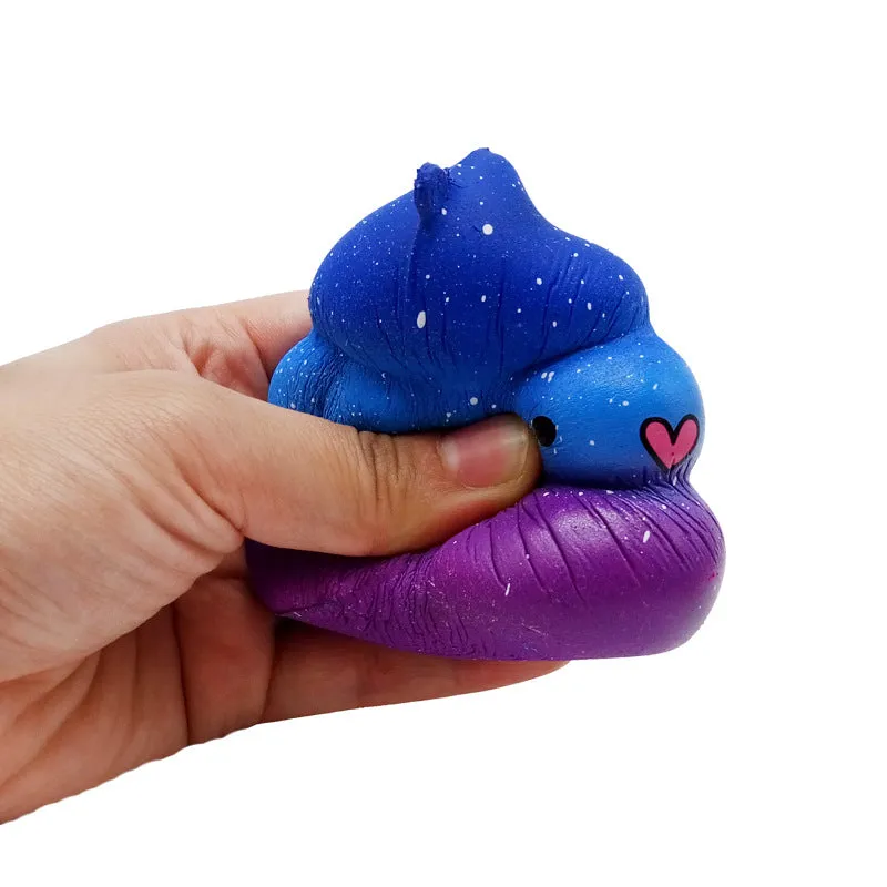 Slow Rebound Decompression Poop Starry Sky Poop Colorful Pu Squishy Toys Relieve Stress