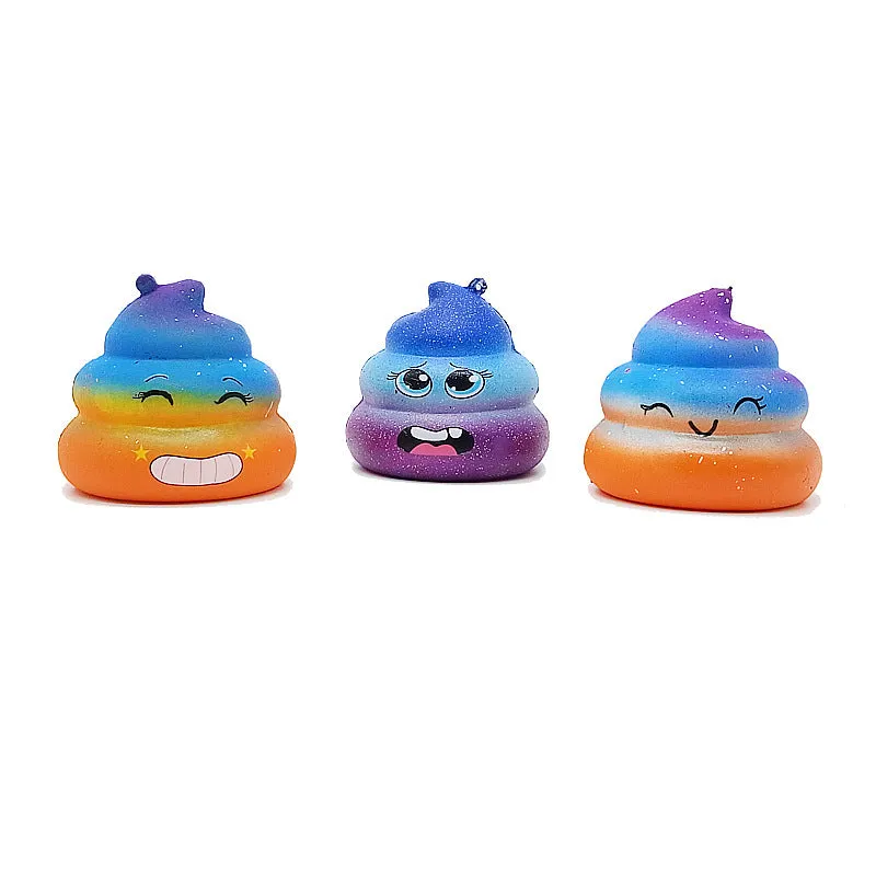 Slow Rebound Decompression Poop Starry Sky Poop Colorful Pu Squishy Toys Relieve Stress