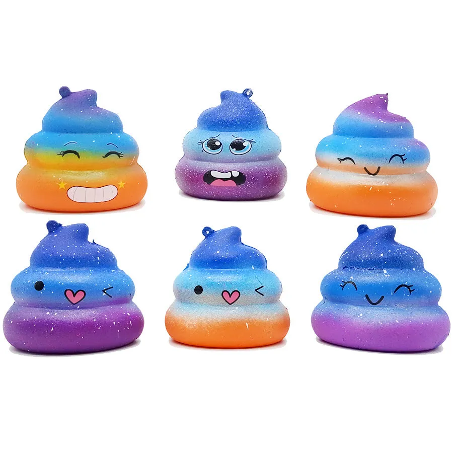 Slow Rebound Decompression Poop Starry Sky Poop Colorful Pu Squishy Toys Relieve Stress