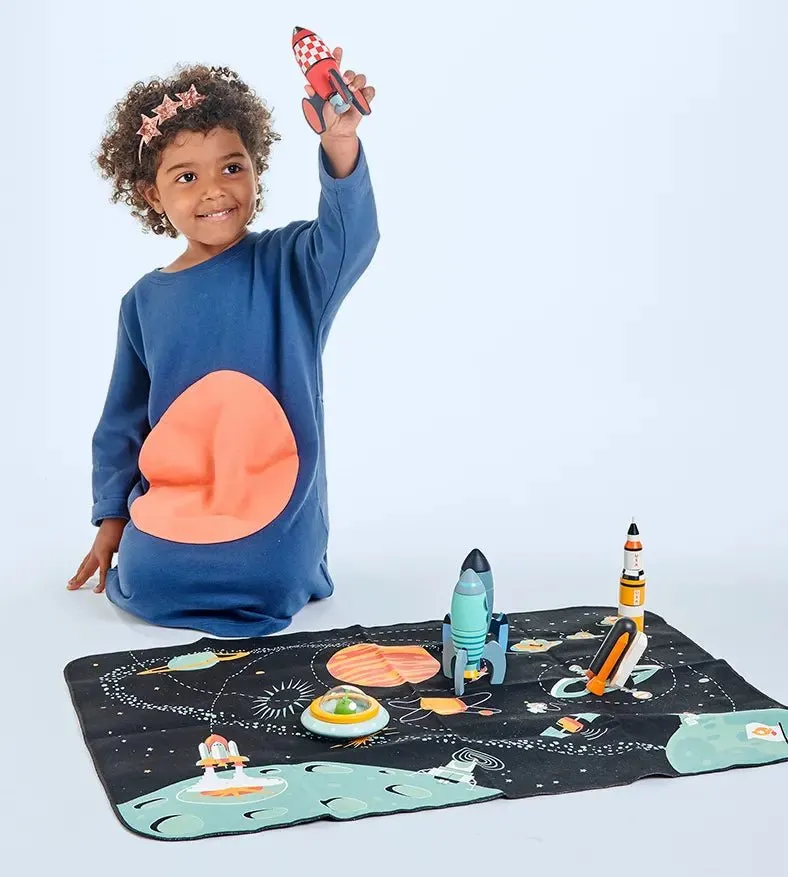 Space Adventure Play Mat & Rocket, Space Shuttle & UFO