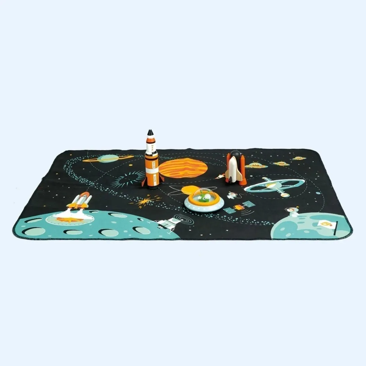 Space Adventure Play Mat & Rocket, Space Shuttle & UFO