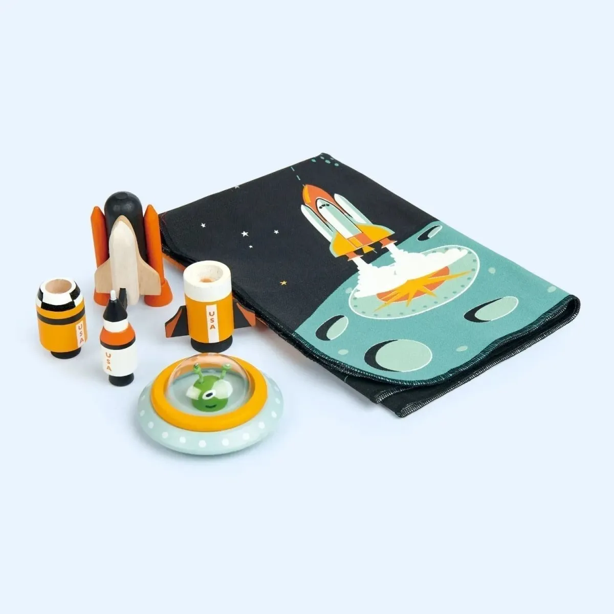 Space Adventure Play Mat & Rocket, Space Shuttle & UFO