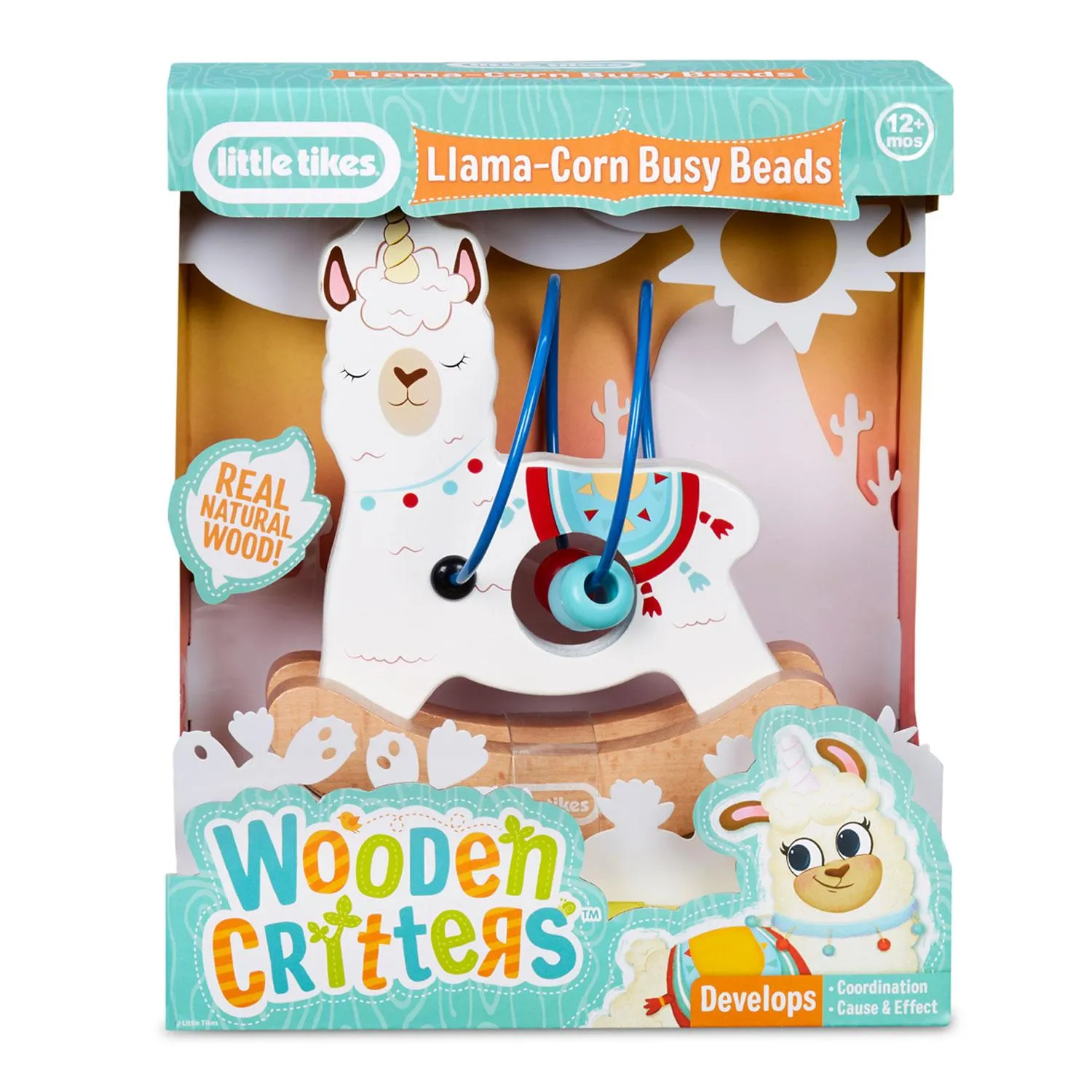 Wooden Critters™ Busy Beads - Llama-Corn