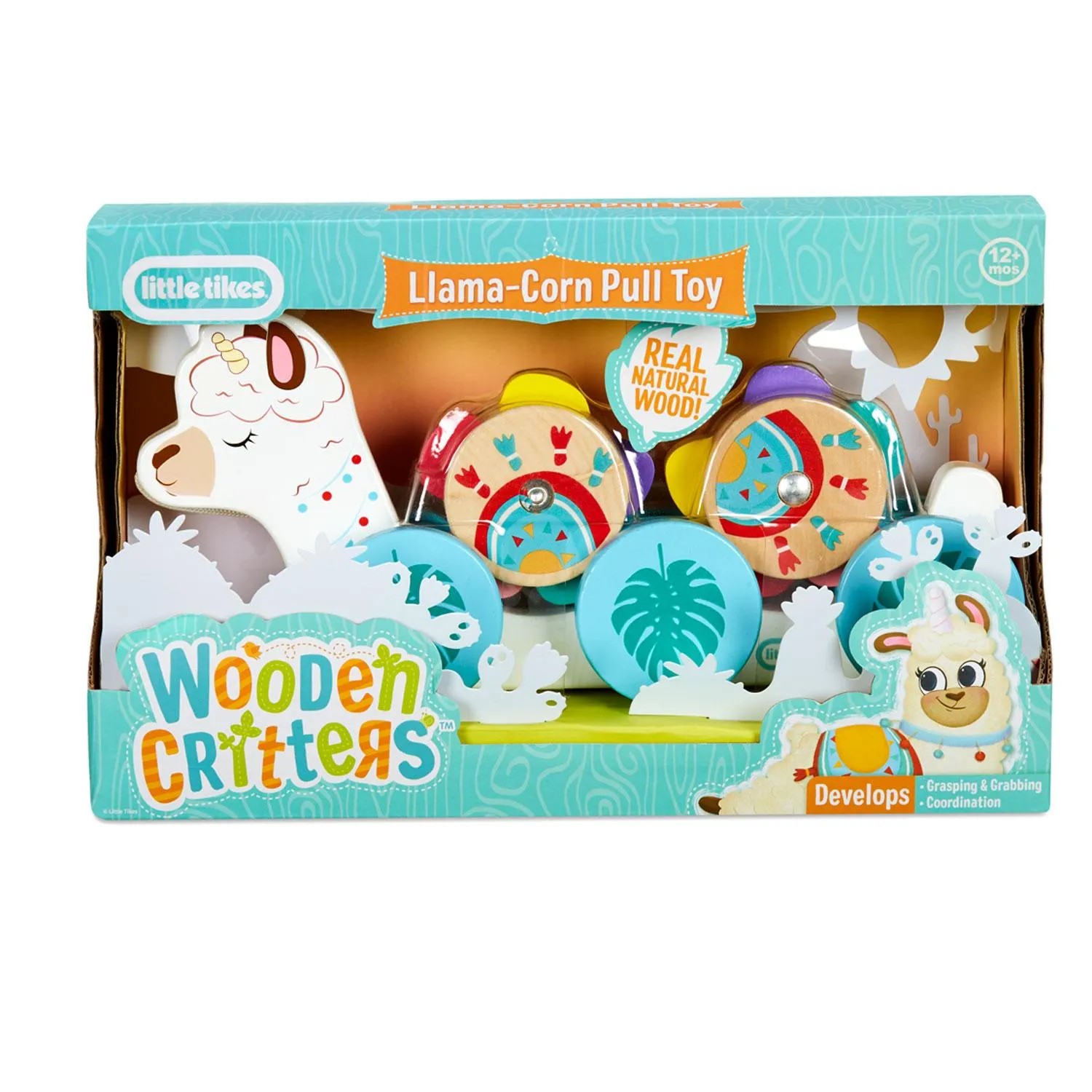 Wooden Critters™ Pull Toy - Llama-Corn