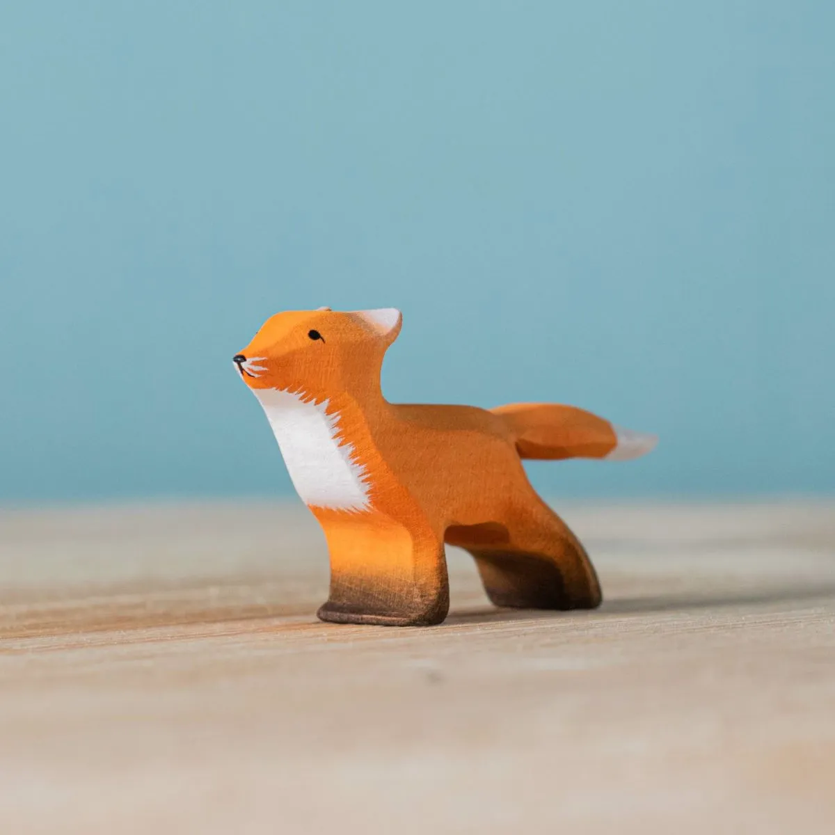 Wooden Fox Cub - Curious