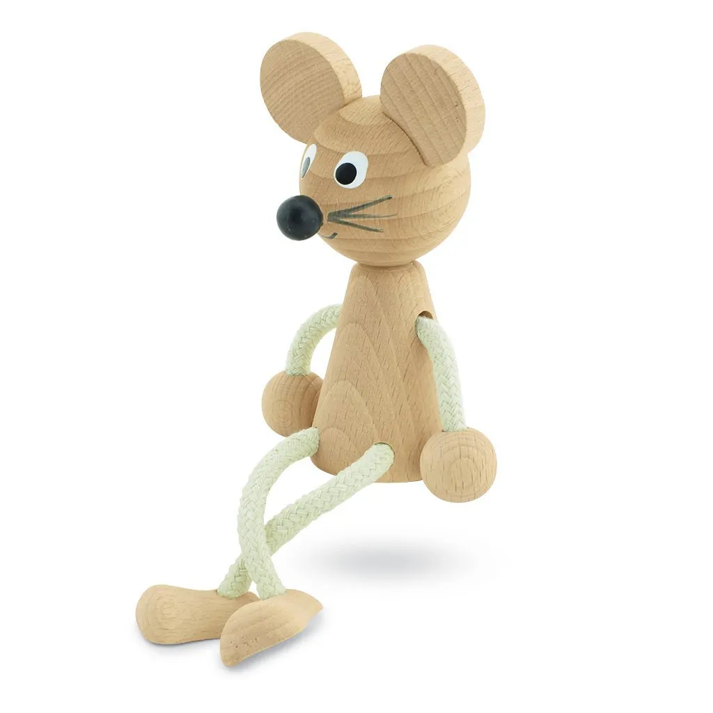 Wooden Sitting Mouse - Bentley