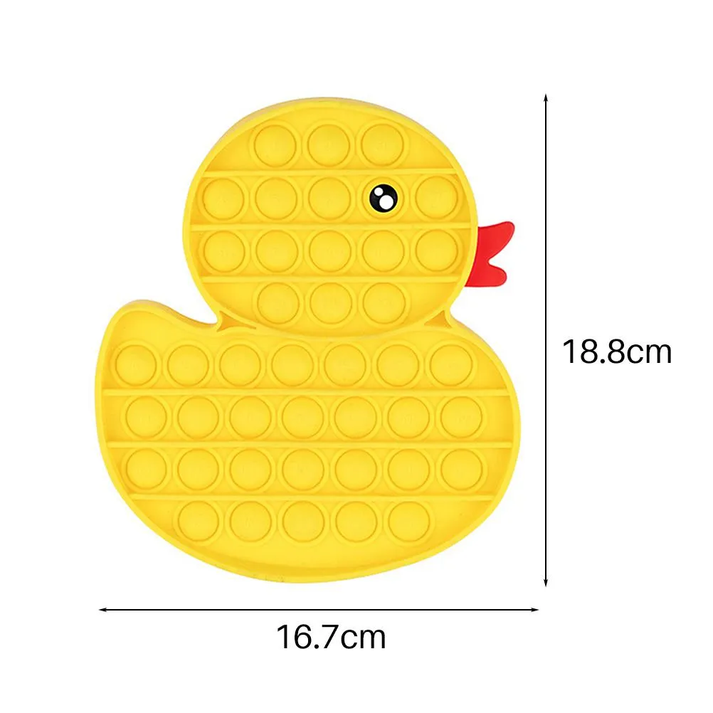 Yellow Duck Fidget Stress Relief Bubble Press Toy